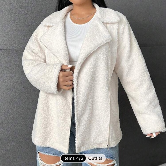 Plus Size Lapel Neck ZipUp Teddy Moto Coat New in Bag. Size 1XL(14) - Picture 2 of 7